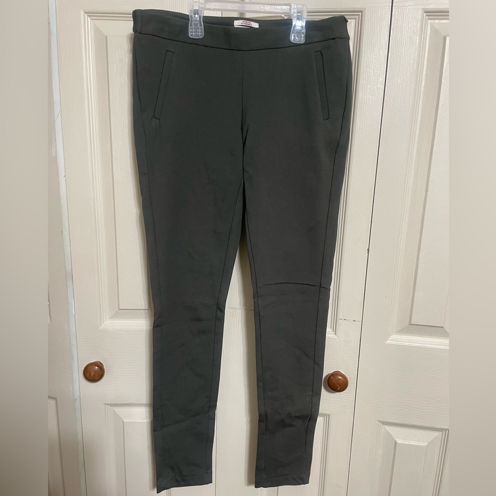 Merona Extensible Stretch Women’s Size 4 Classic Dark Green Side Zip Pants